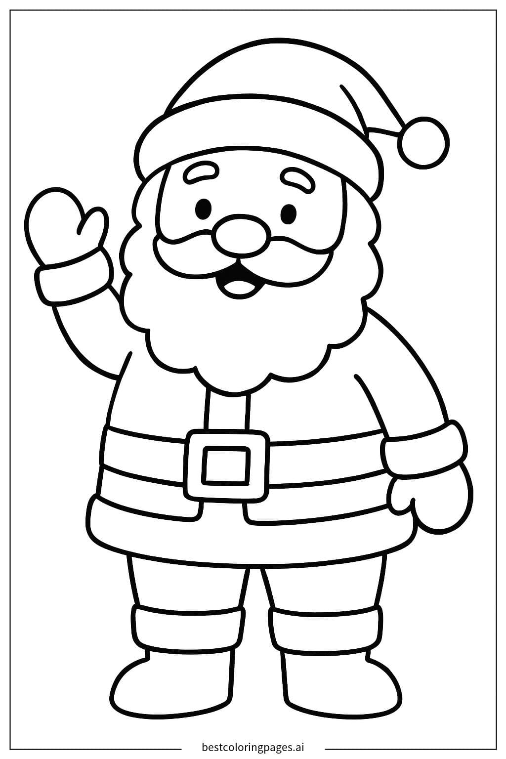 Santa Claus Waving Happily