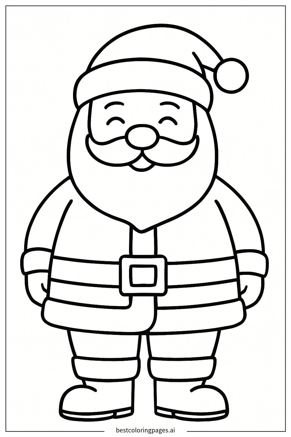 Santa Claus in His Iconic Red Suit Coloring Page