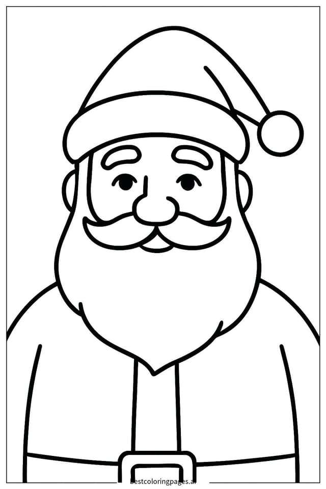 Dibujos de Papá Noel con su icónico sombrero rojo para Colorear