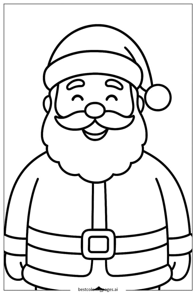 Dibujos de Papá Noel con una gran sonrisa para Colorear