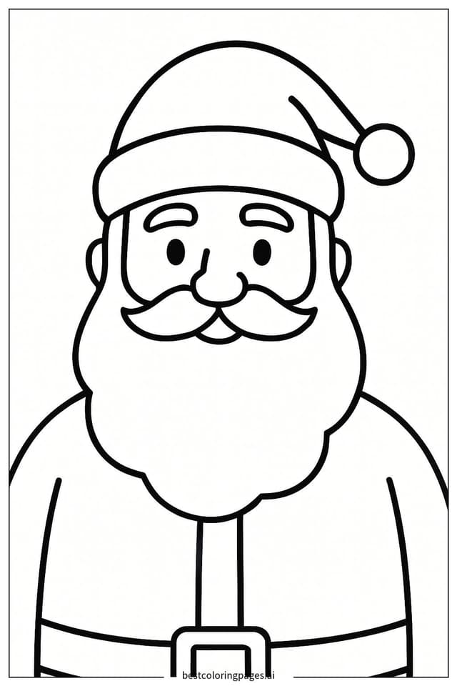 Dibujos de Papá Noel con su característico sombrero para Colorear