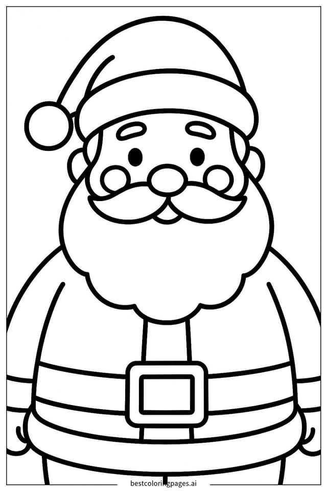Dibujos de Papá Noel con mejillas sonrosadas para Colorear