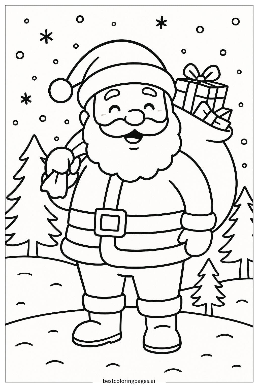 Papai Noel segurando um grande saco de presentes