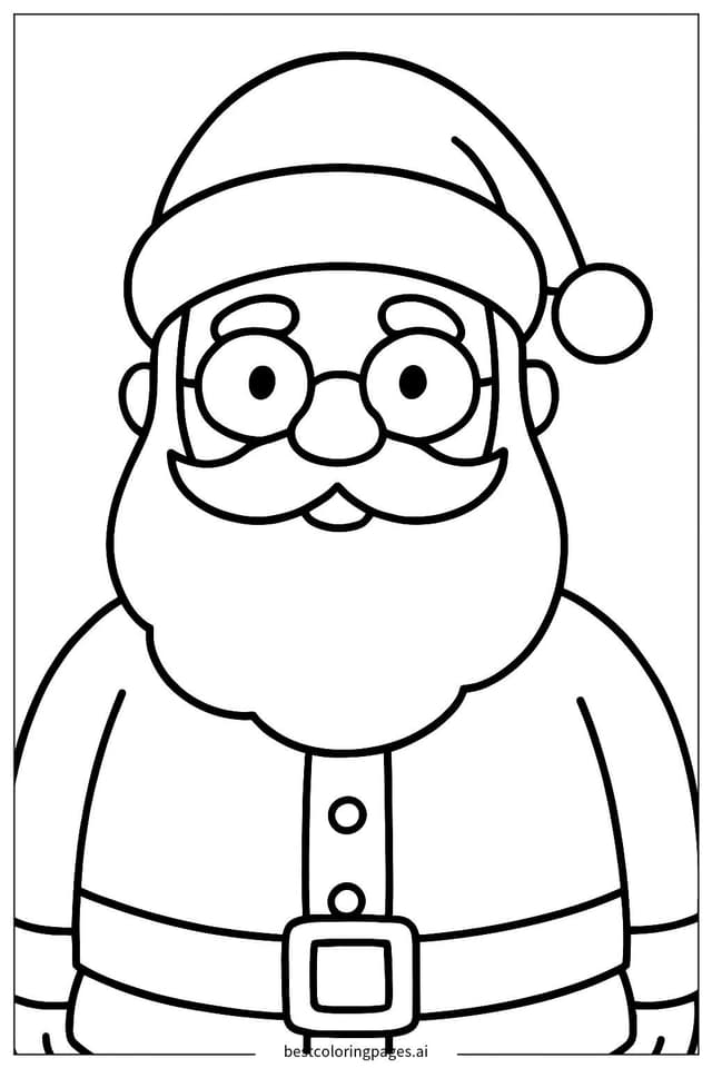 Dibujos de Santa con gafas para Colorear