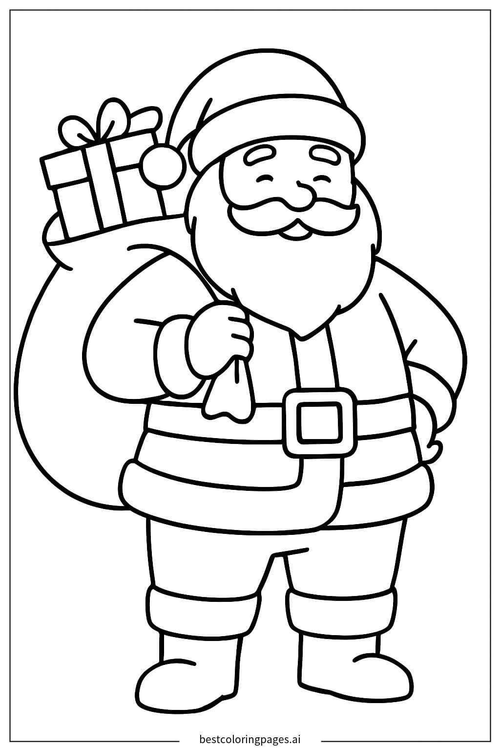 Santa Claus Carrying a Sack of Presents
