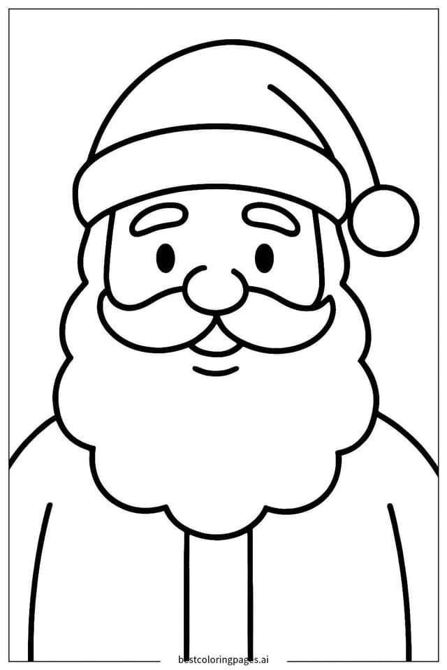 Dibujos de Papá Noel con Sombrero de Navidad para Colorear