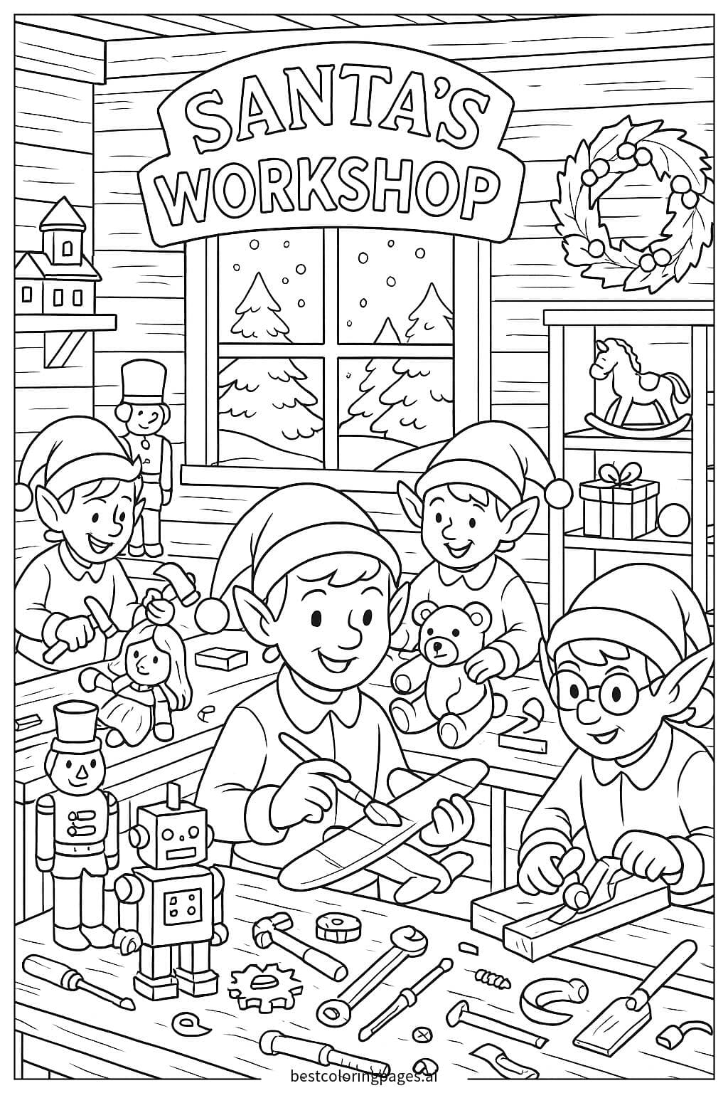 聖誕老人的工作坊與精靈製作玩具
