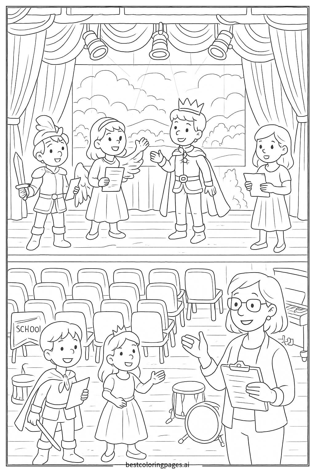 School Play Rehearsal Scene