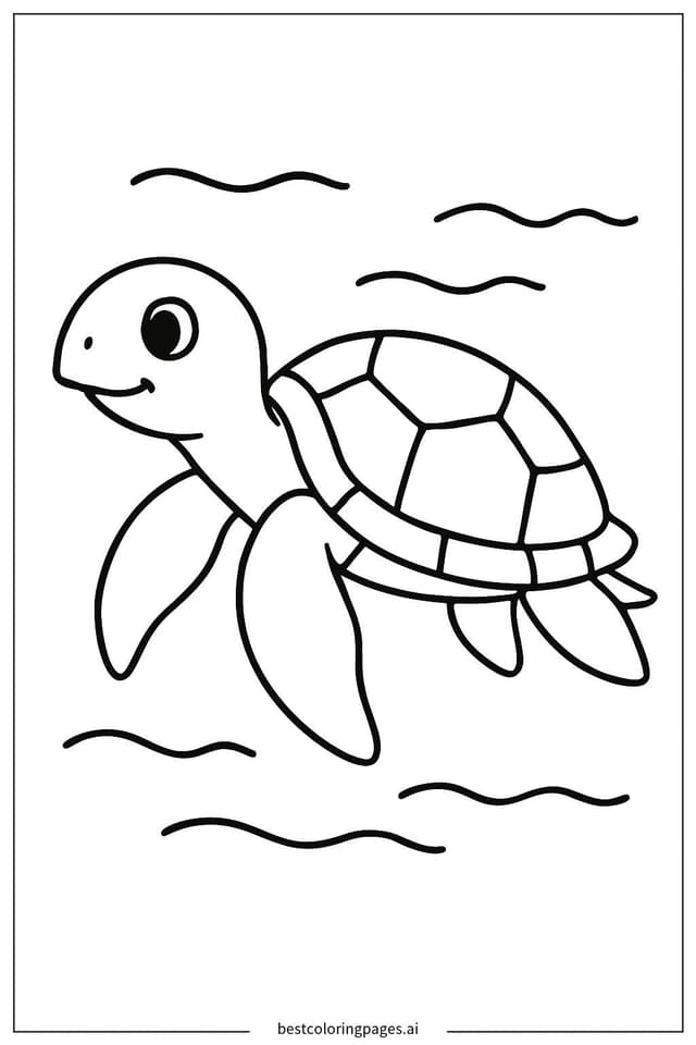 Disegni di Tartaruga Marina Fluttuante da Colorare