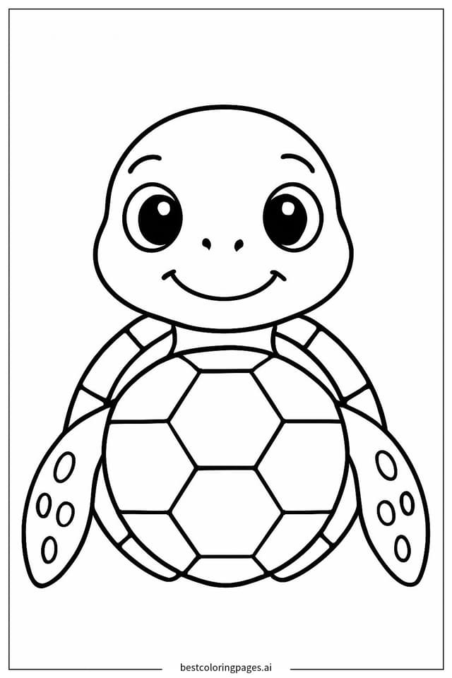 Coloriage Portrait de Tête de Tortue de Mer