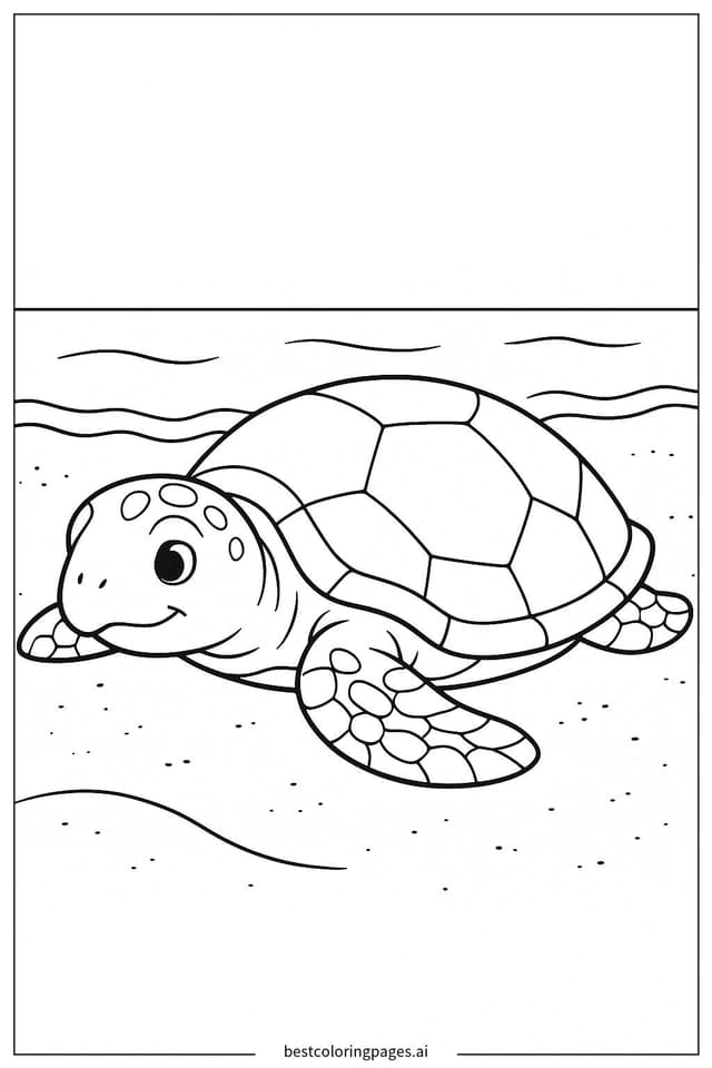 Coloriage Tortue de mer au repos