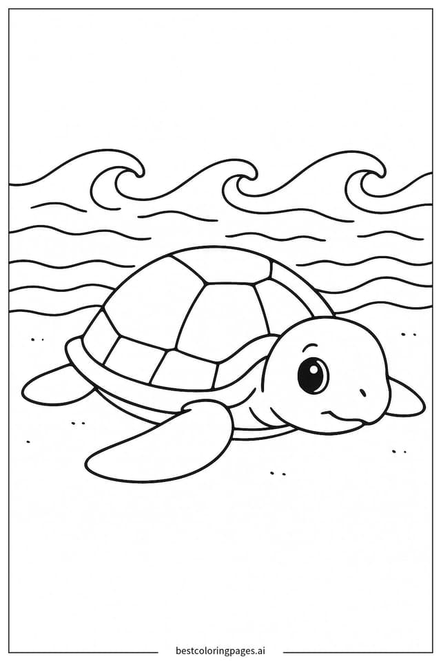 Disegni di Tartaruga Marina Addormentata da Colorare