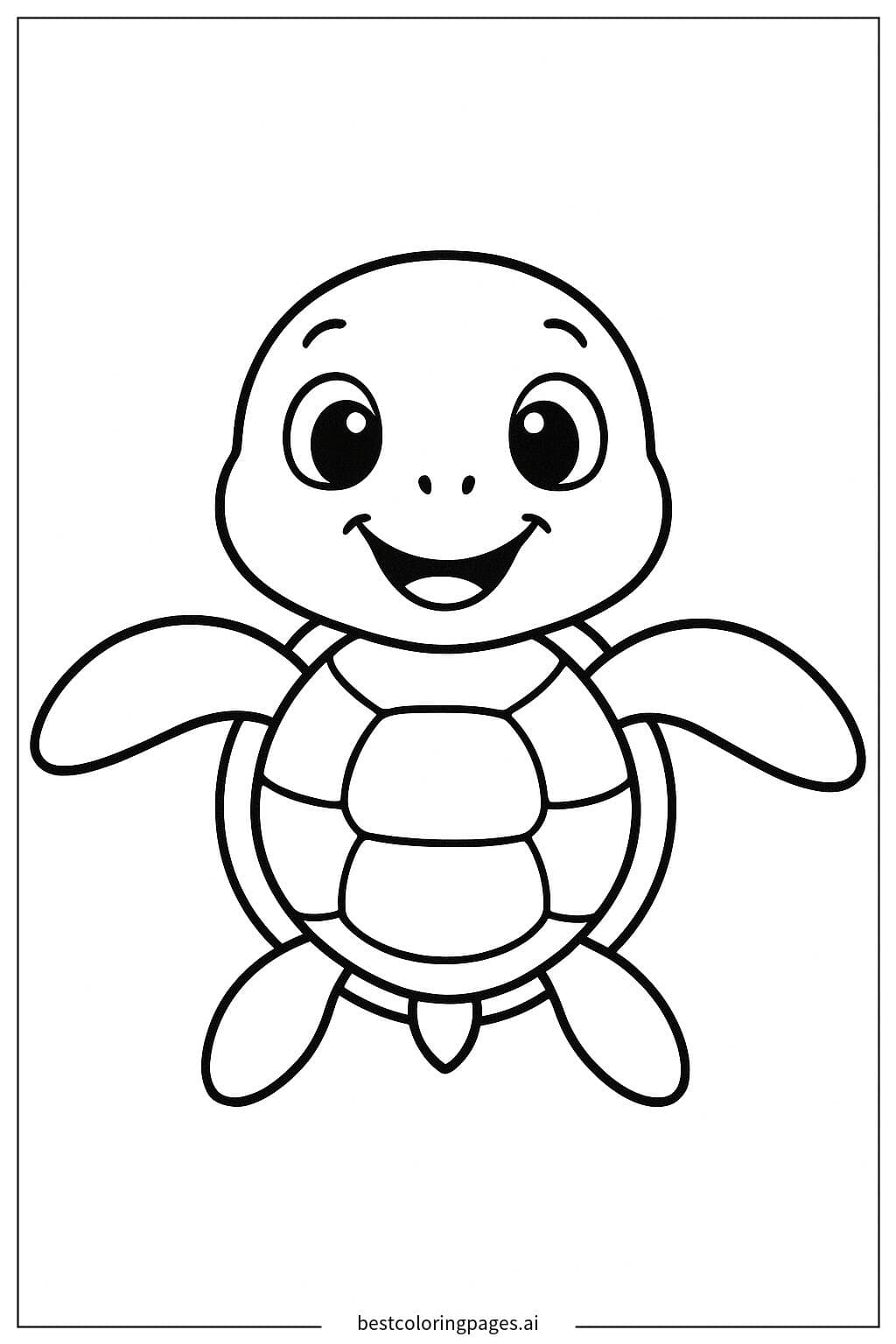 Happy Sea Turtle Coloring Page Coloring Page