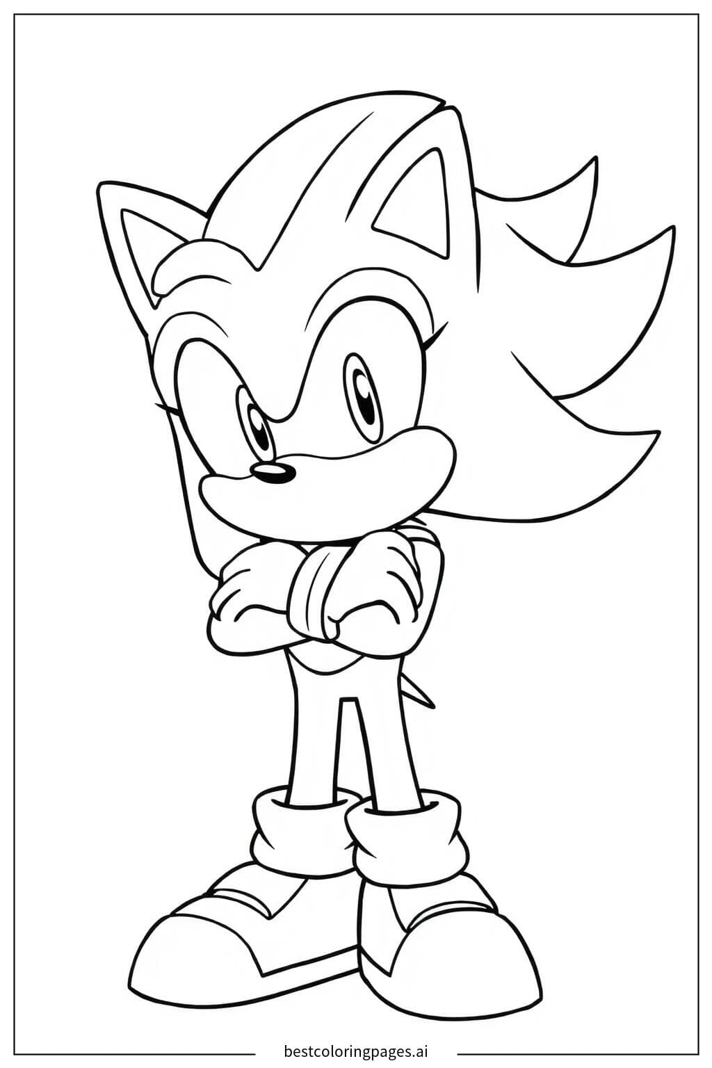 Shadow the Hedgehog: Standing Strong Coloring Page