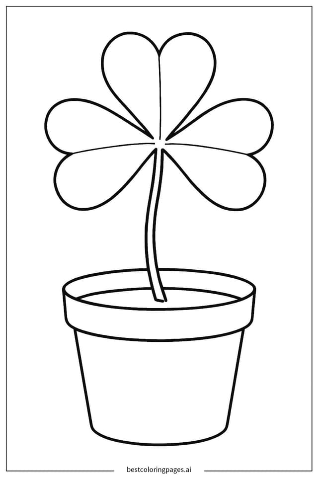 Dibujos de Trébol en una maceta para Colorear