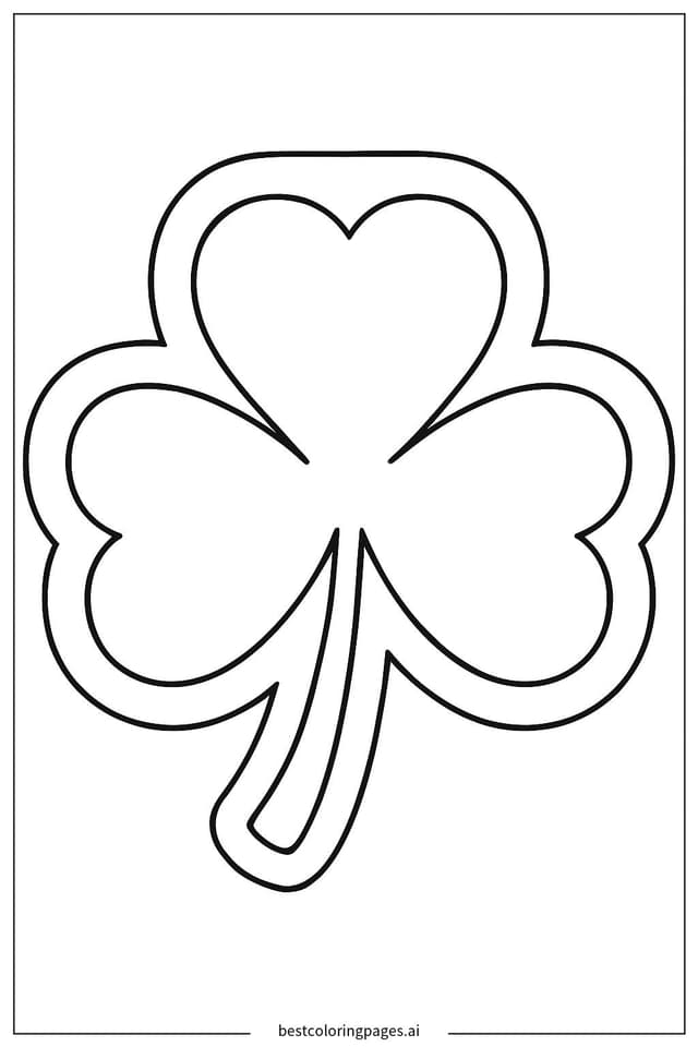 Dibujos de Trébol con borde sencillo para Colorear