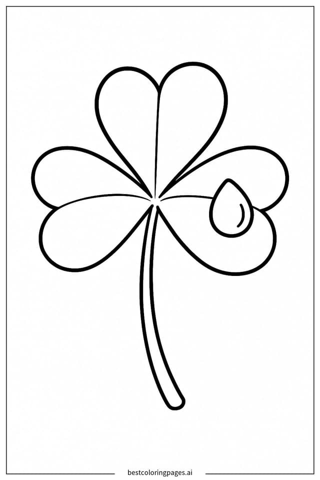 Dibujos de Trébol con una gota de lluvia para Colorear