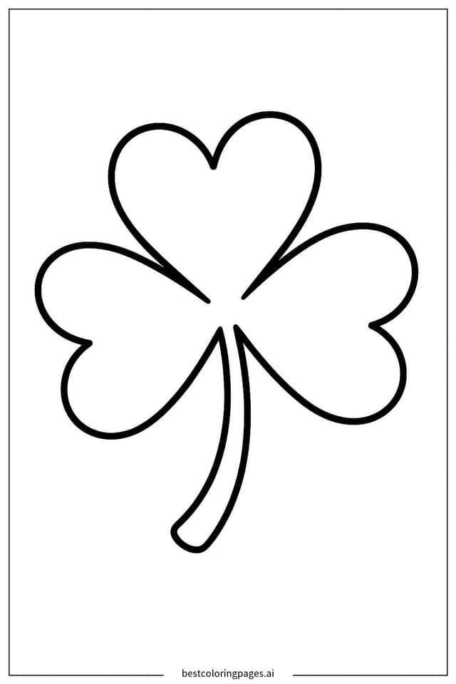 Dibujos de Trébol con diseño de corazones simples para Colorear