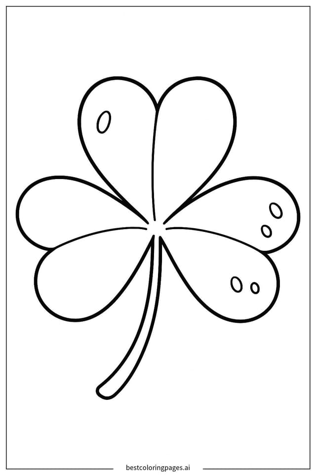 Dibujos de Trébol con Pequeñas Gotas de Rocío para Colorear