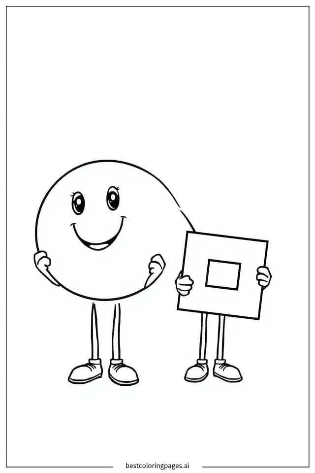 Shapes Identification Adventure Coloring Page