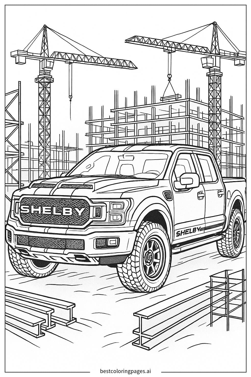 Shelby Truck at a Bustling Construction Site