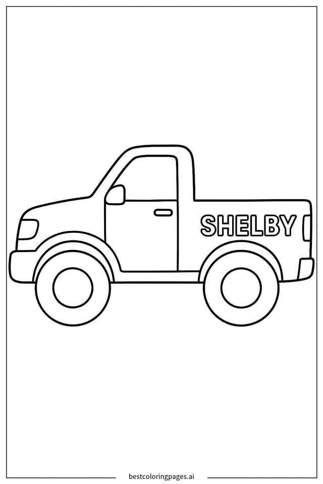 Shelby Truck Outline Coloring Page