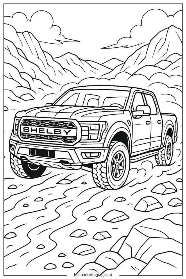 Shelby Truck Off-Road Adventure Coloring Page