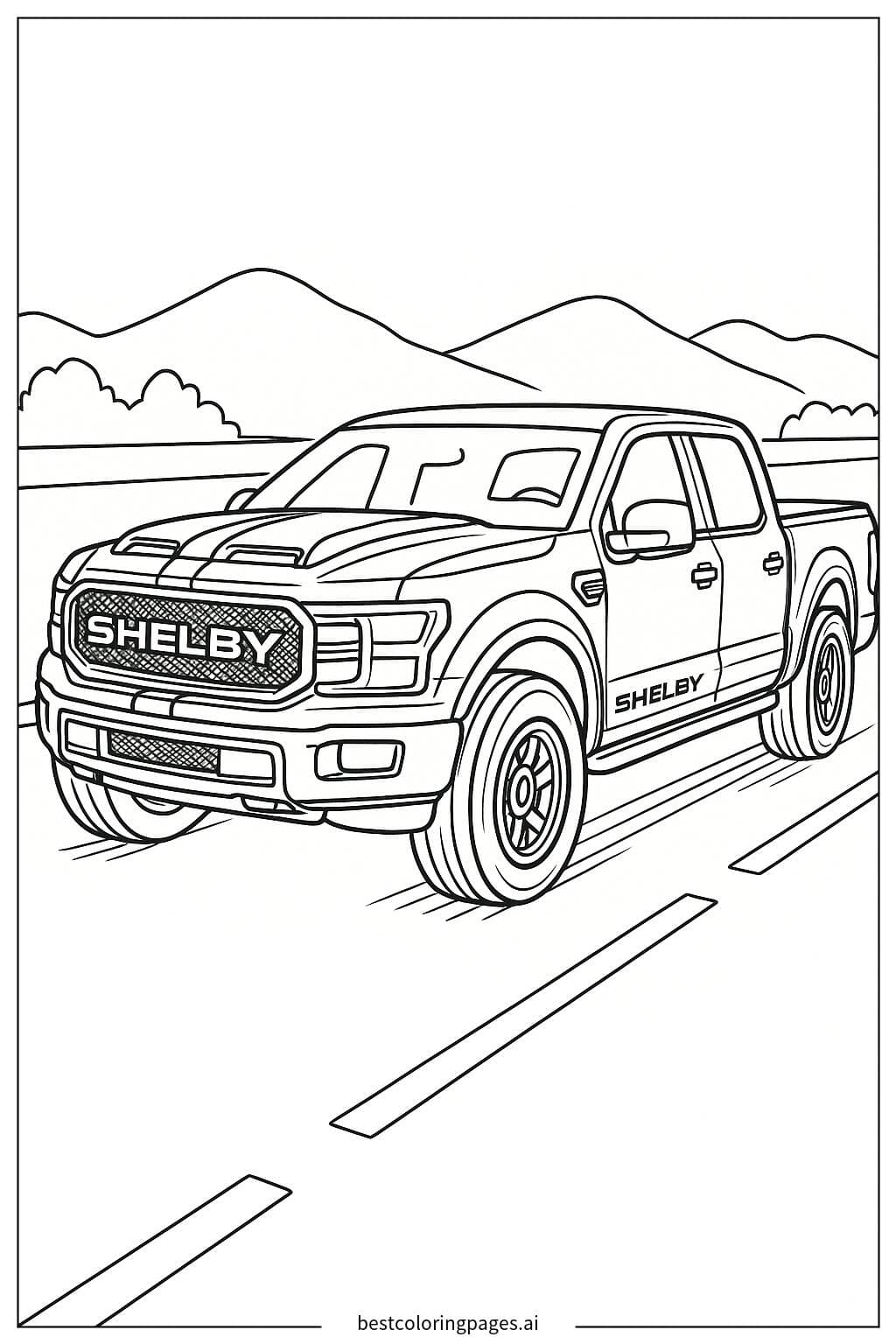 Shelby Truck Driving on a Scenic Highway