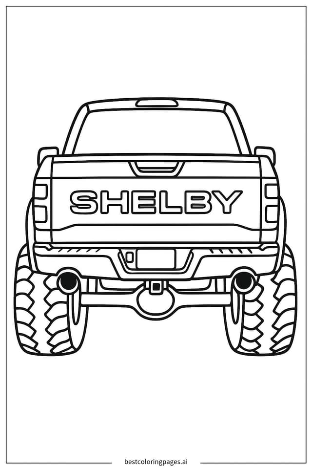 Shelby Truck Rear View Coloring Page