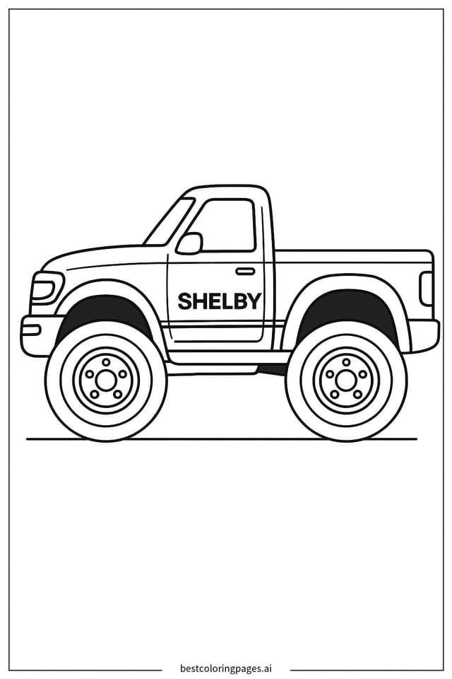 Shelby Truck Side Profile Coloring Page