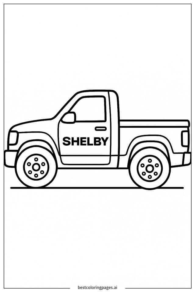 Shelby Truck Side View Coloring Page