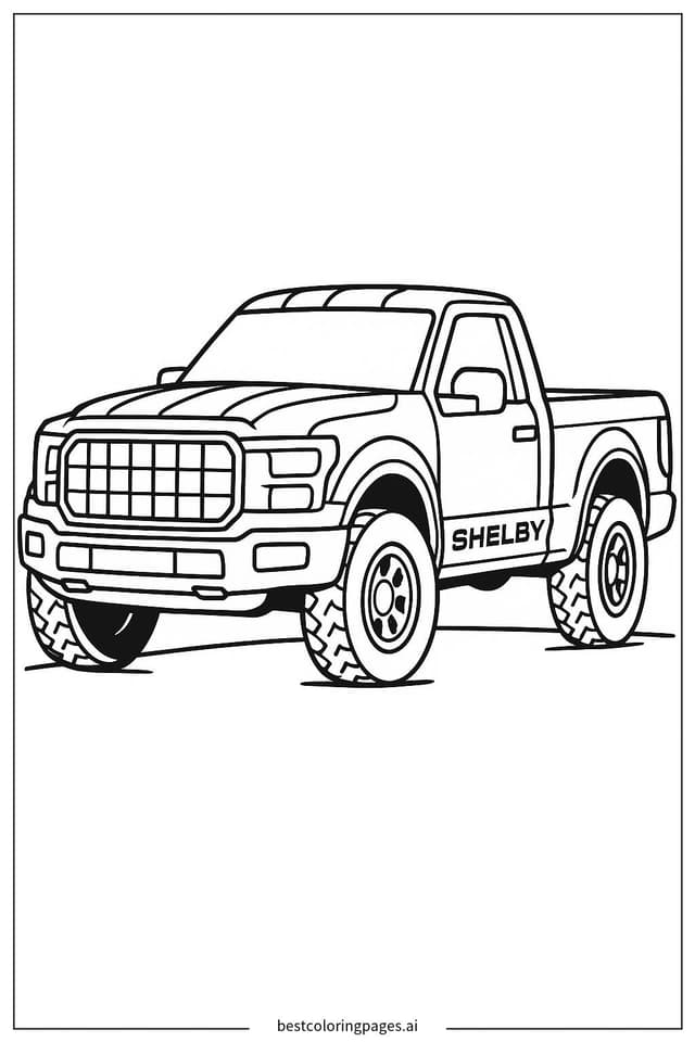 Shelby Truck in Action Coloring Page