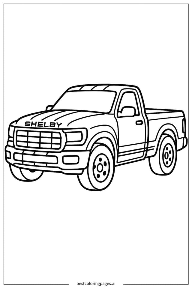 Shelby Truck with Simple Stripes Coloring Page