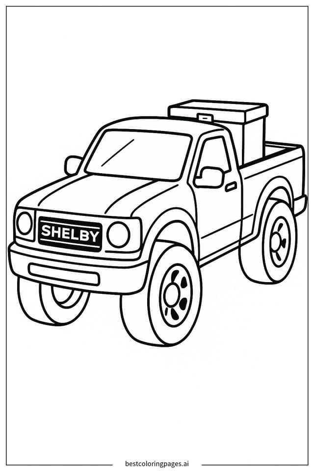 Shelby Truck with Toolbox Coloring Page