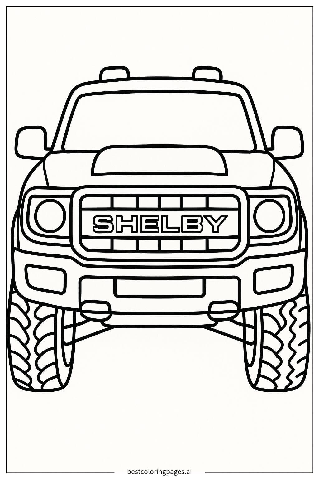 Vista frontal de la camioneta Shelby