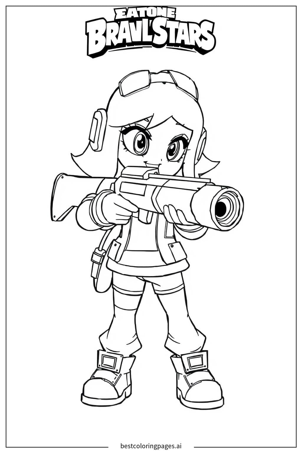 Shelly visant avec son fusil à pompe