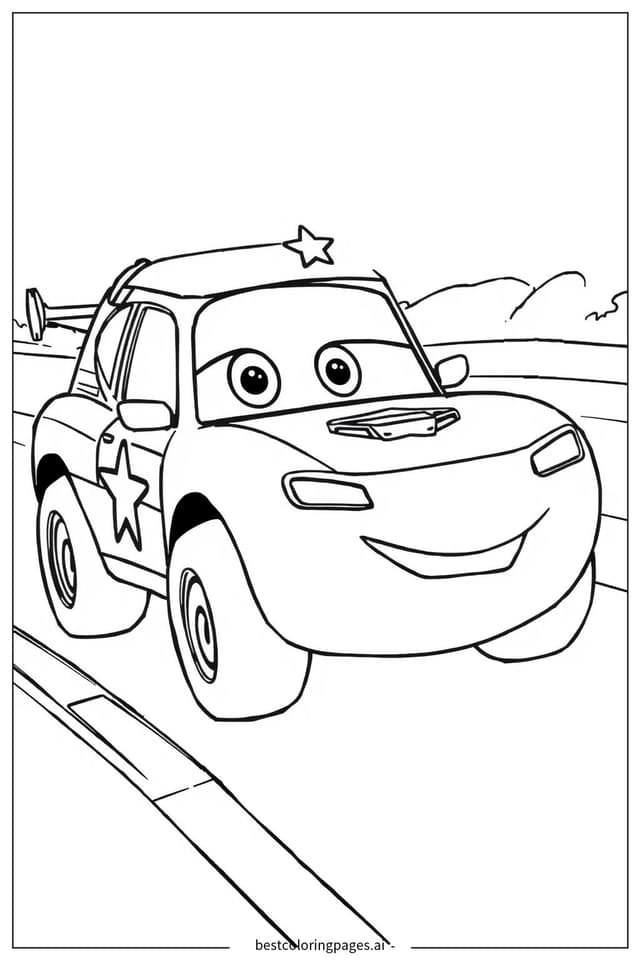 Sheriff on the Road Coloring Page