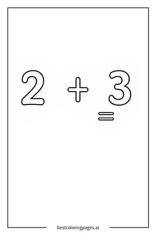 Basic Addition Coloring Page Coloring Pages