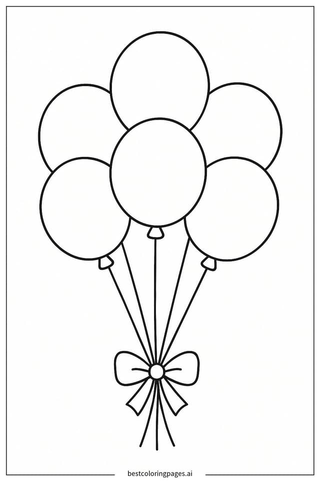 Dibujos de Ramo de Globos Simples para Colorear