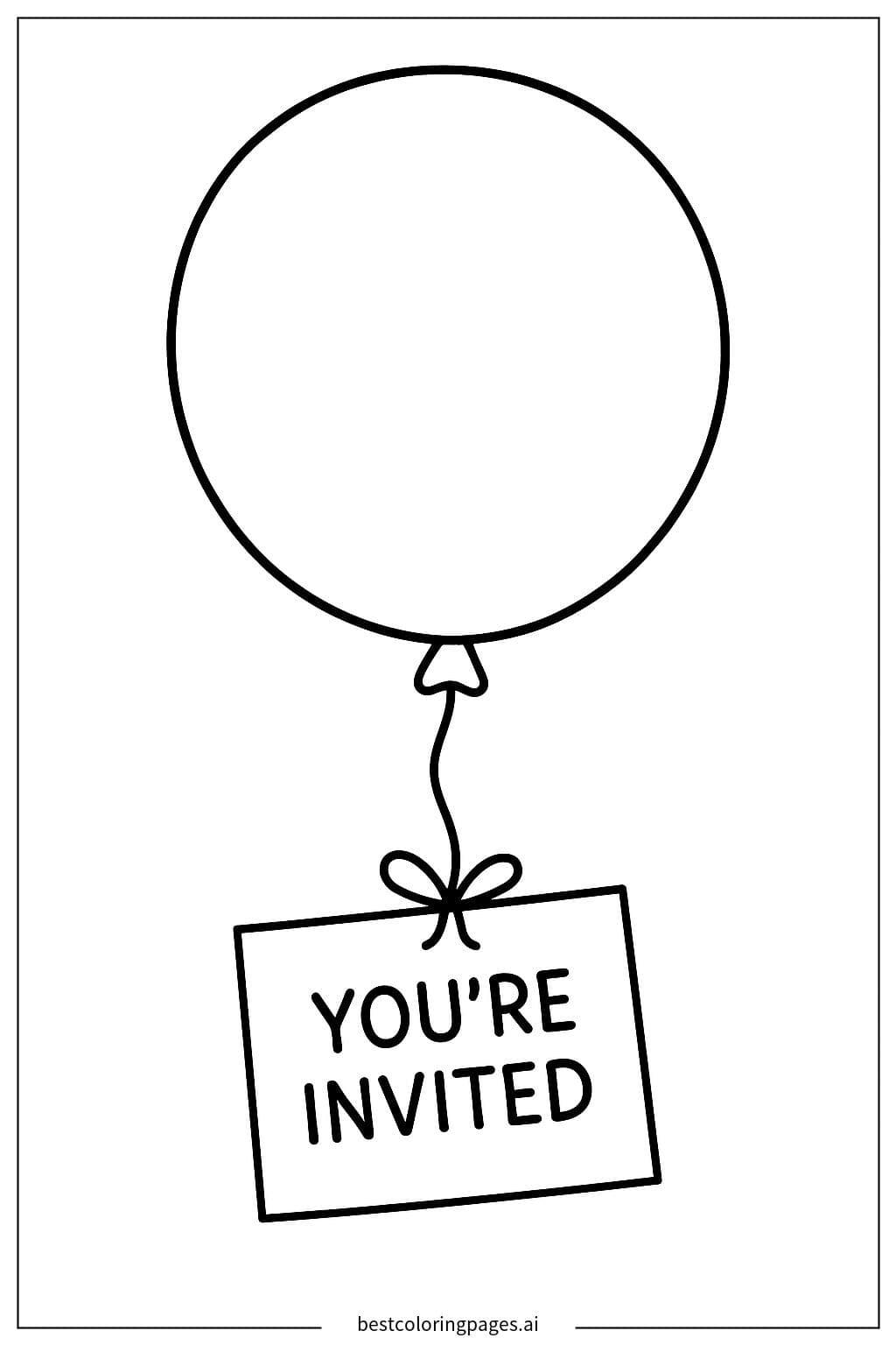Simple Balloon Invitation Card