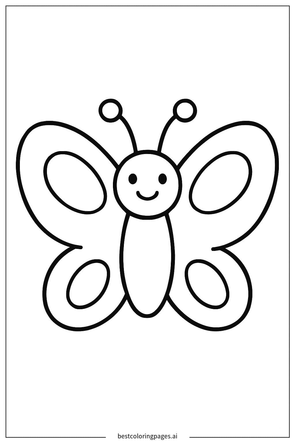 Charming Simple Butterfly Coloring Page