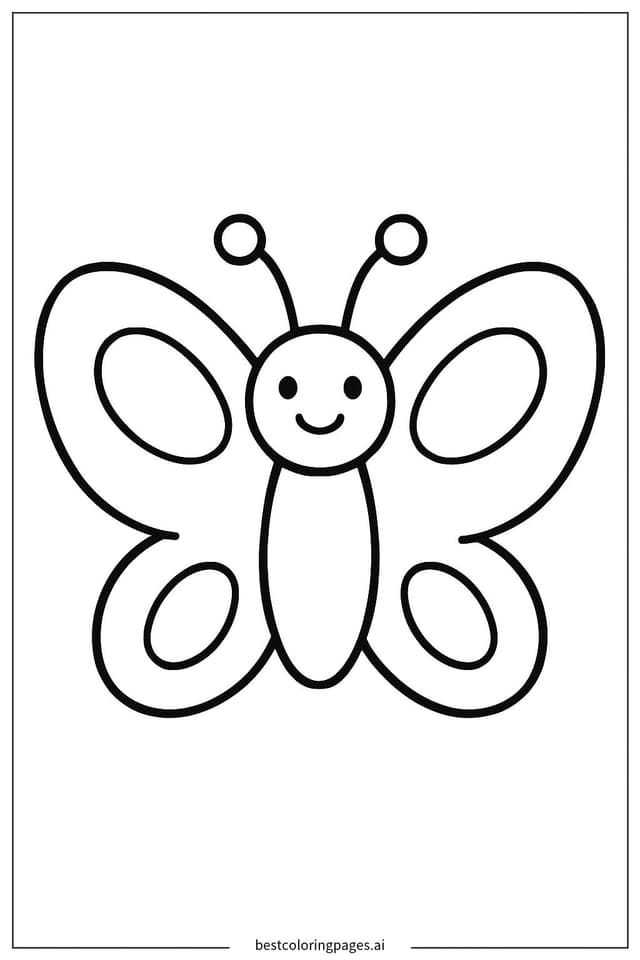 Charming Simple Butterfly Coloring Page