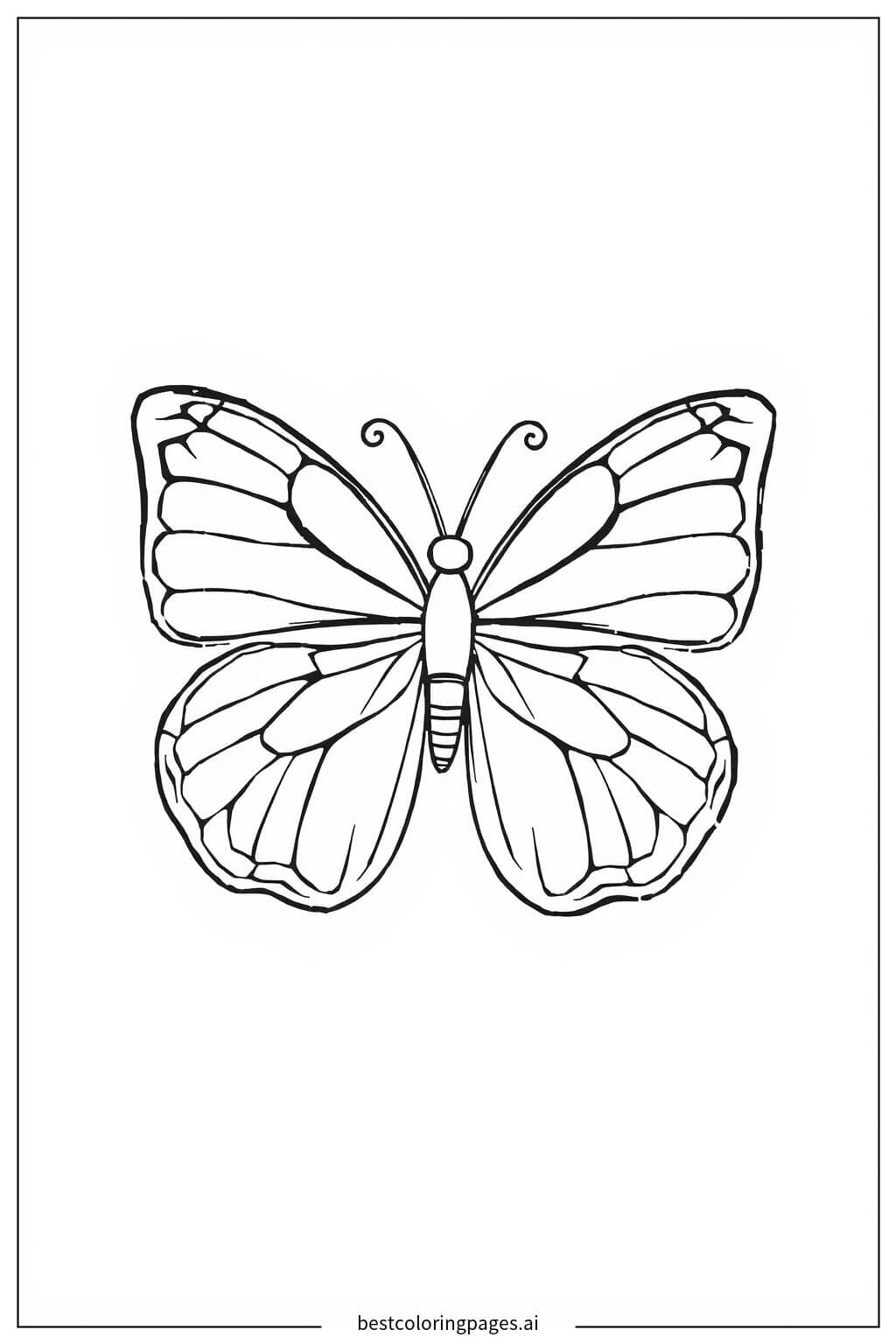 Simple Butterfly Coloring Page