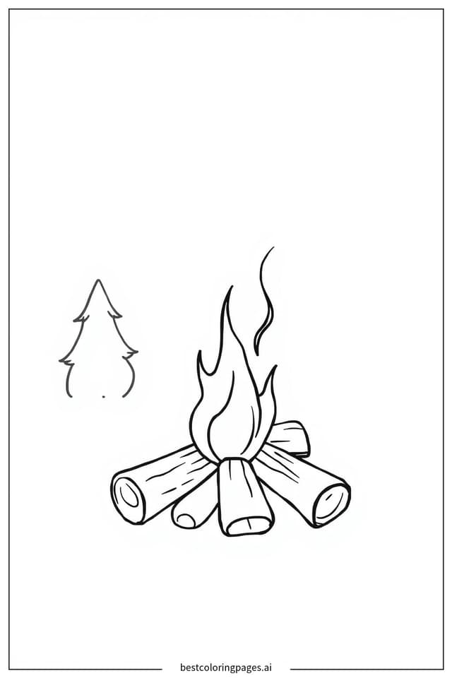 Einfaches Lagerfeuer Ausmalbilder