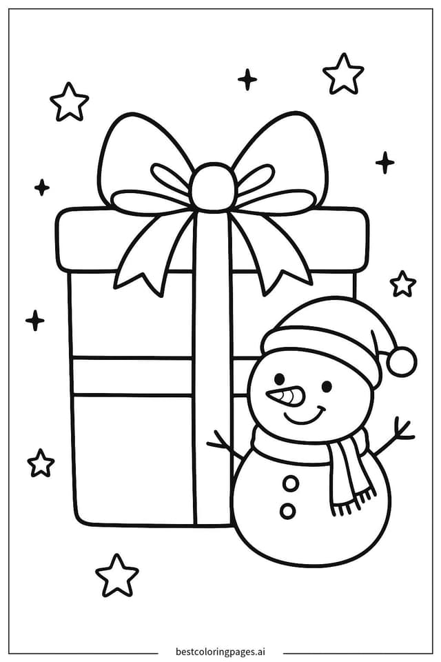Disegni di Regalo di Natale Semplice da Colorare