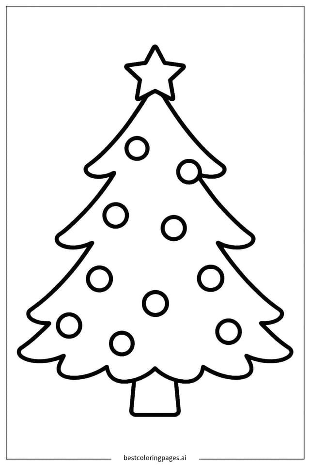 Disegni di Albero di Natale Semplice da Colorare