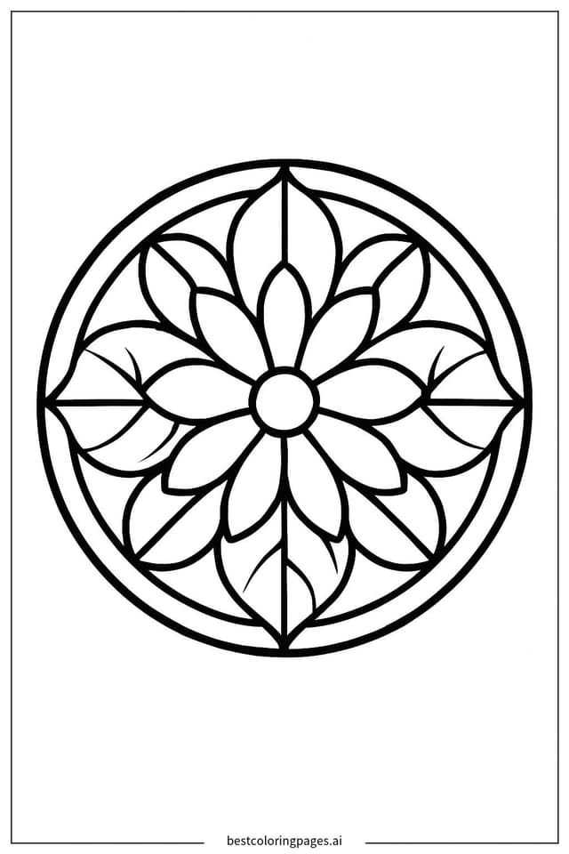 Dibujos de Mandala circular simple para Colorear