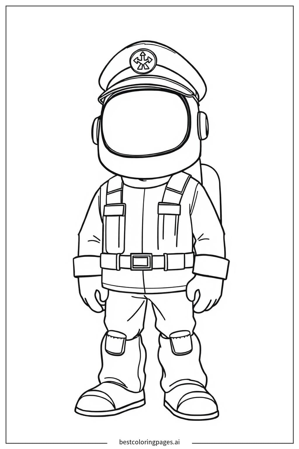 Standing Crewmate Adventure Coloring Page