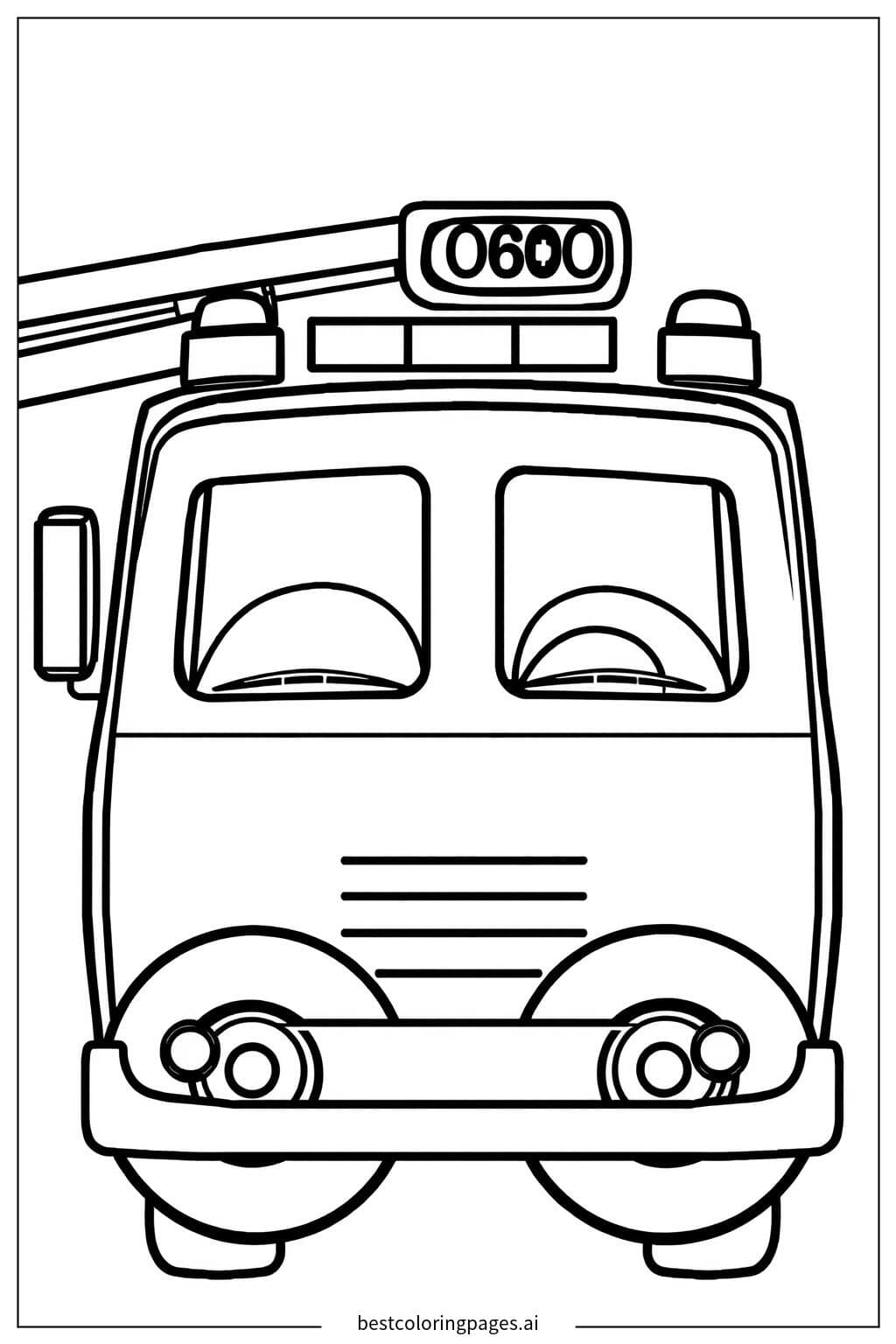 Charming Fire Truck Coloring Page
