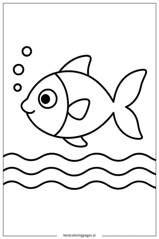 Disegni di Sagoma Semplice di Pesce da Colorare